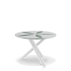 Sand Dollar Side Table 48" Tex White - White and Basil Duraboard